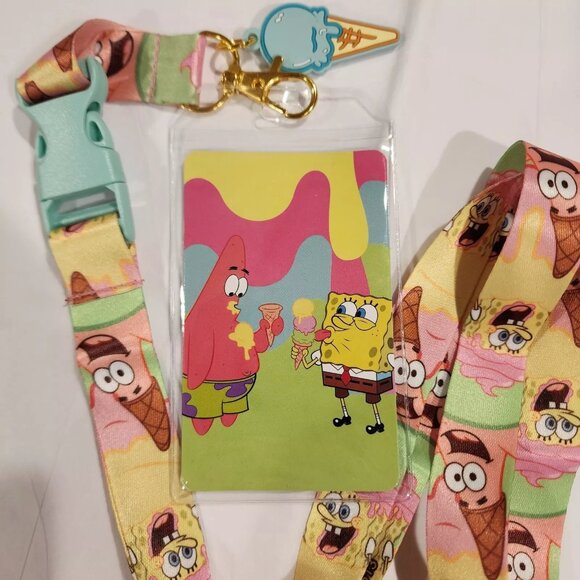 Loungefly Nickelodeon Spongebob Square Pants Patrick Ice Cream Lanyard ID Holder - Picture 3 of 10